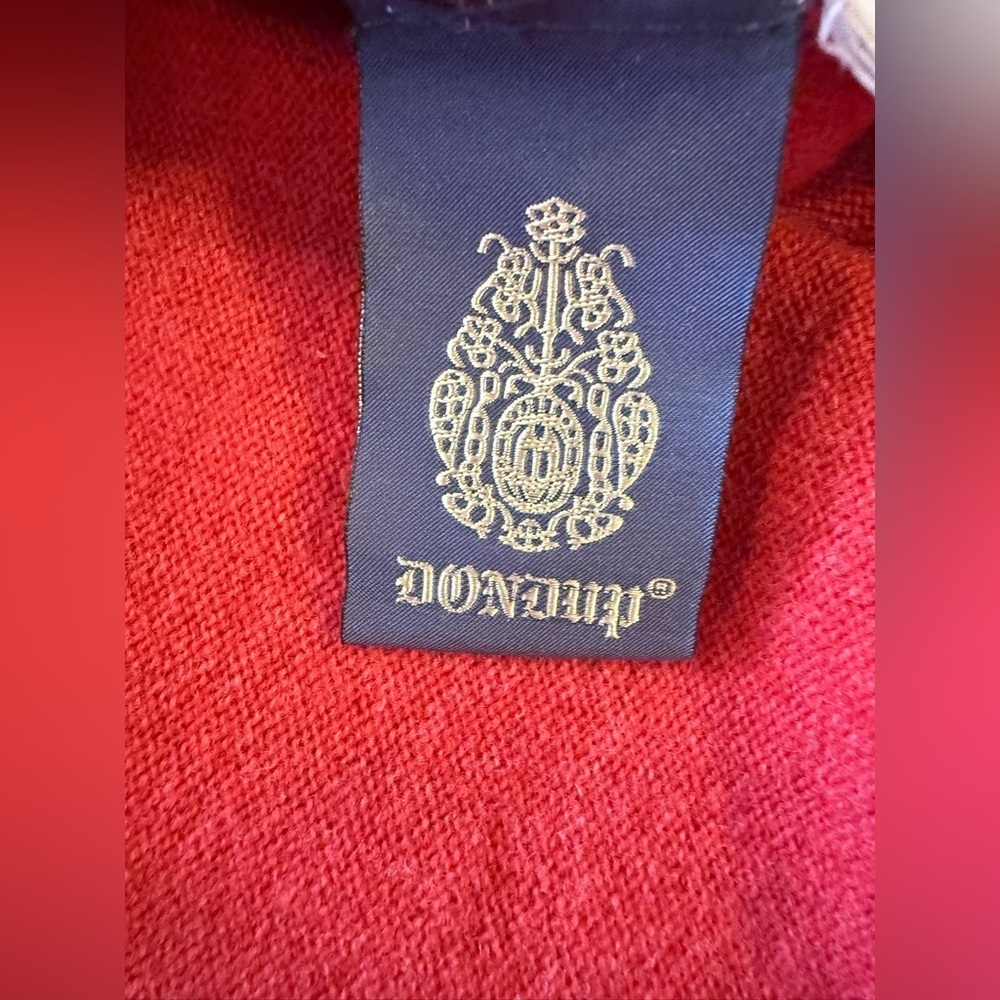 Dondup Sweater Cashmere Merino Wool lamb elbow leather patch Size L man - Picture 6 of 16